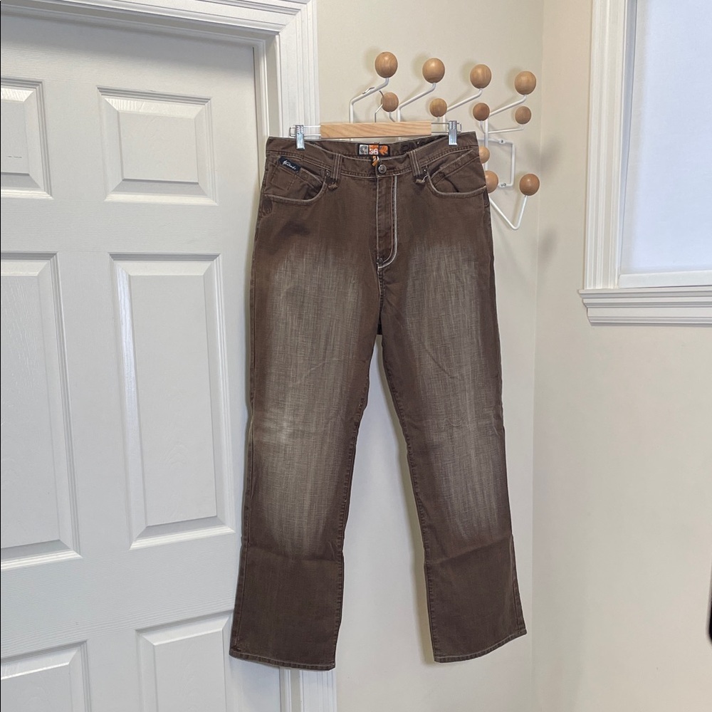 Akademiks - Classic Wide Legged Baggy Y2K Denim Jeans - Brown - 36 - Picture 2 of 15